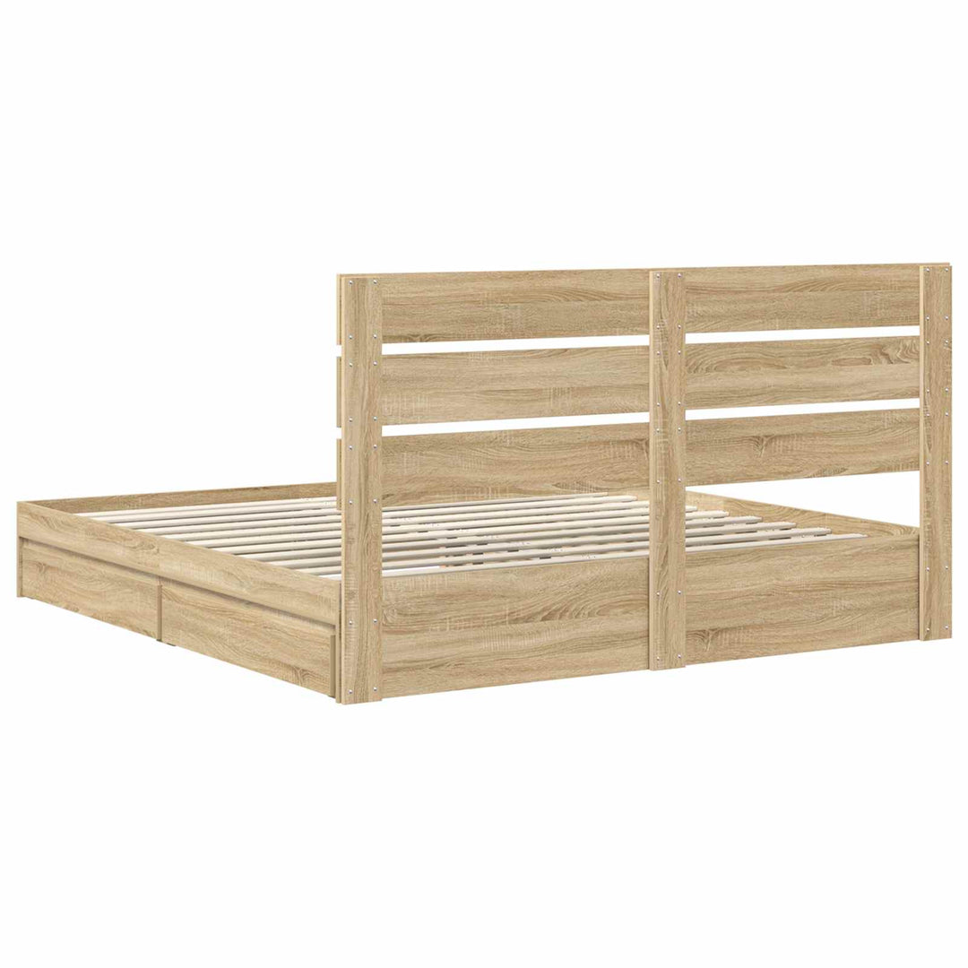 Opbevaringsseng Sonoma eg 180 x 200 cm Konstrueret træ