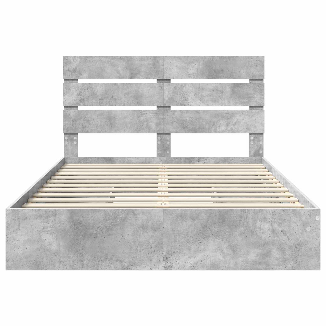 Opbevaringsseng Beton Grå 150 x 200 cm Konstrueret træ