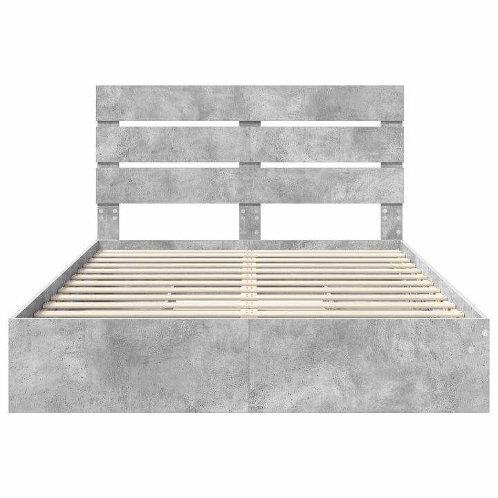 Opbevaringsseng Beton Grå 150 x 200 cm Konstrueret træ