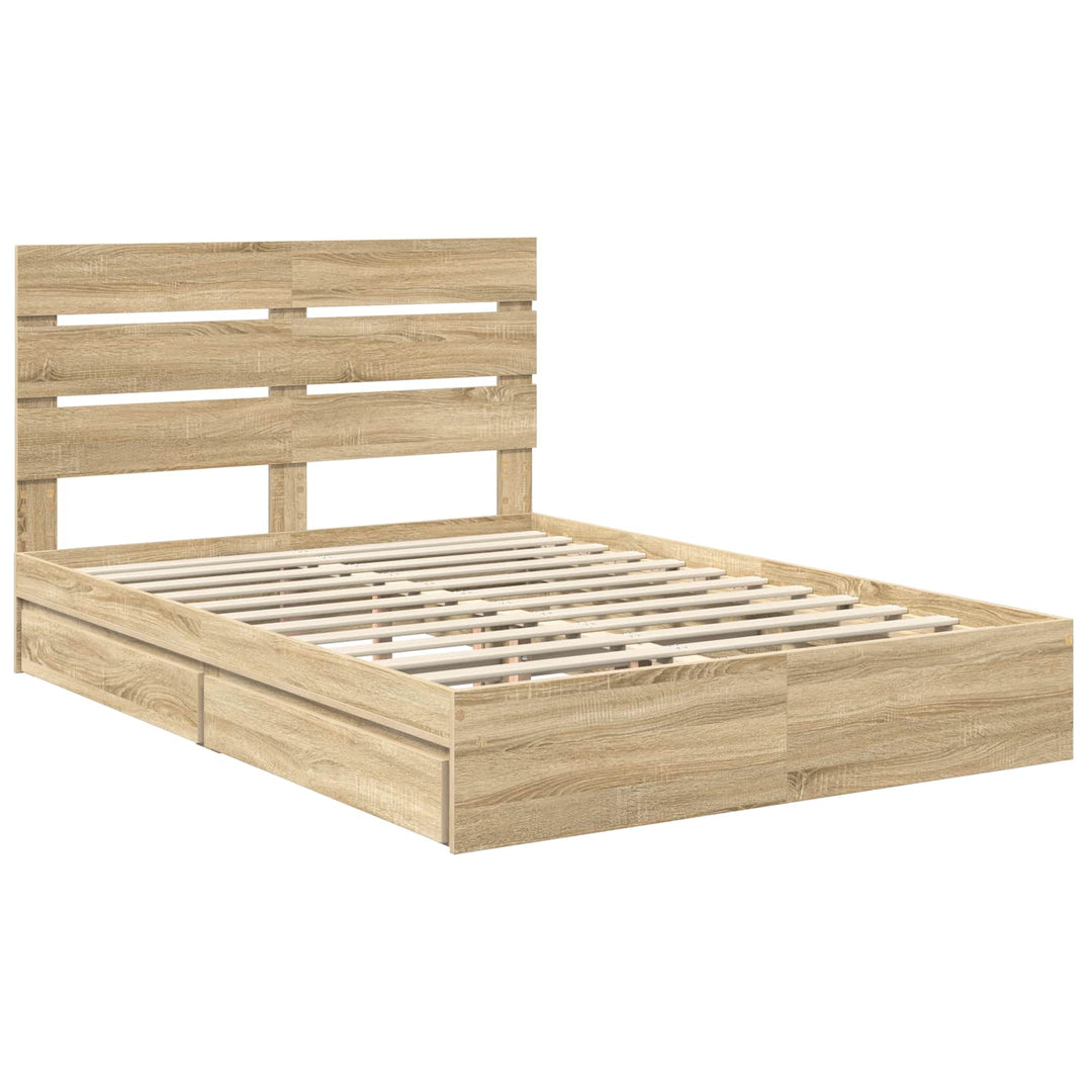 Opbevaringsseng Sonoma eg 140 x 200 cm Konstrueret træ