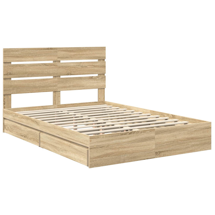 Opbevaringsseng Sonoma eg 140 x 200 cm Konstrueret træ