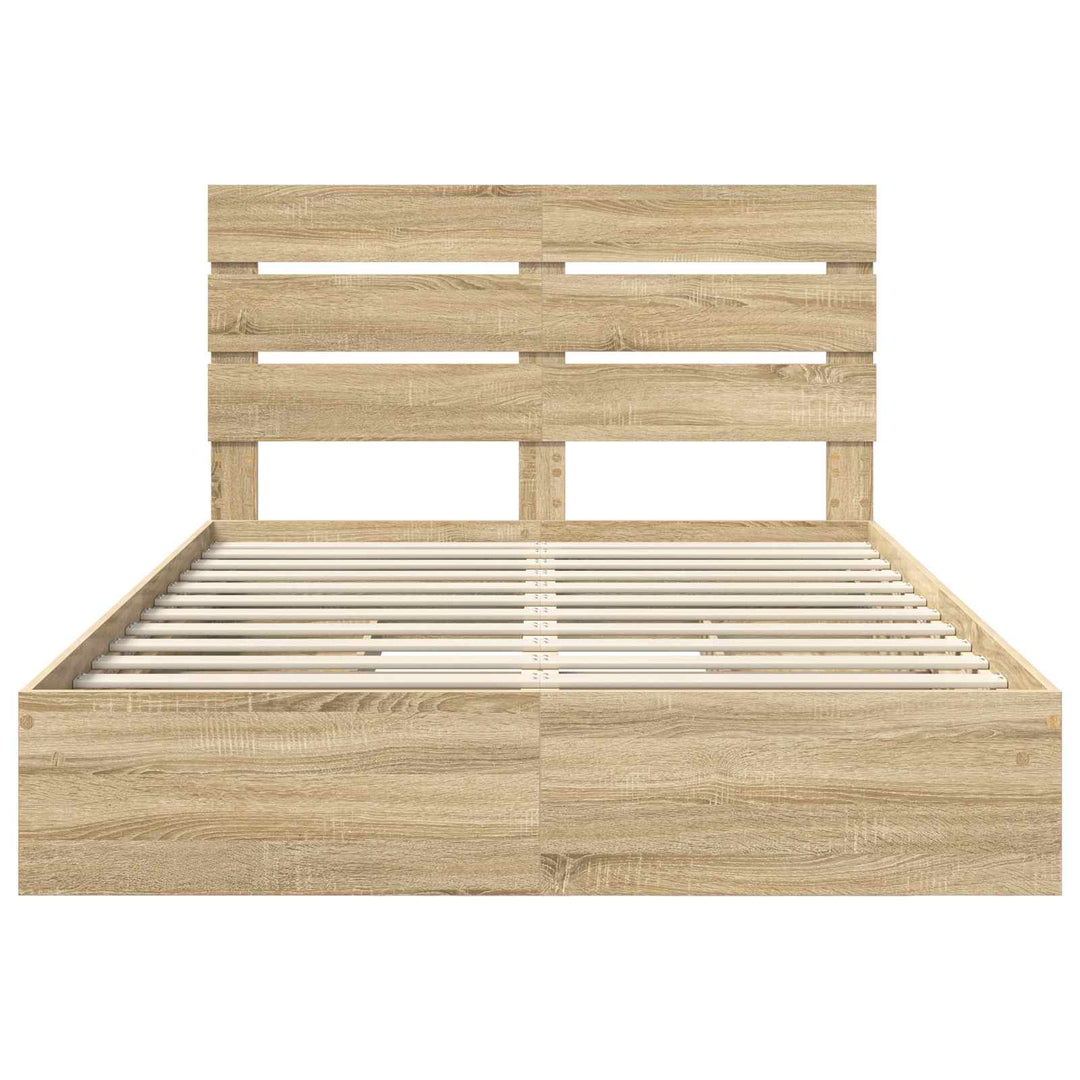 Opbevaringsseng Sonoma eg 140 x 200 cm Konstrueret træ