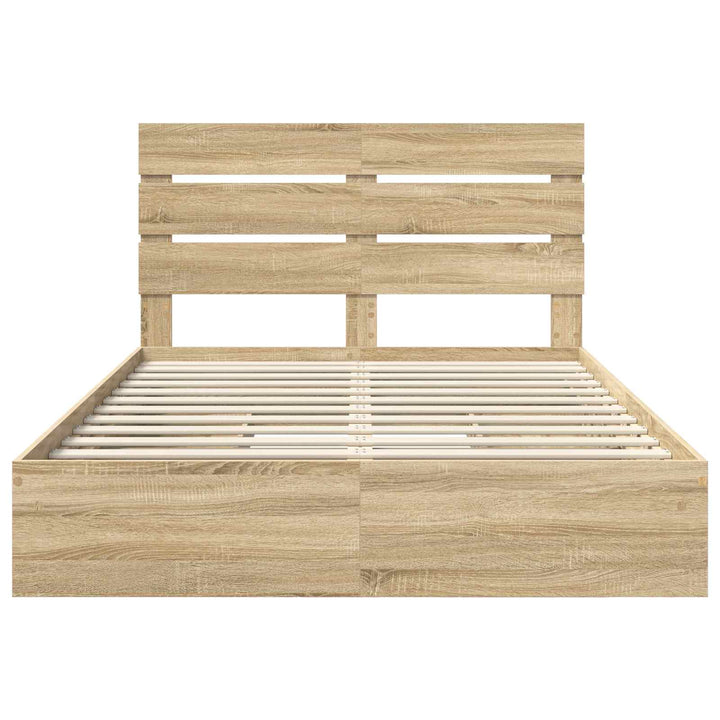 Opbevaringsseng Sonoma eg 140 x 200 cm Konstrueret træ
