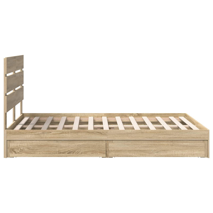 Opbevaringsseng Sonoma eg 140 x 200 cm Konstrueret træ