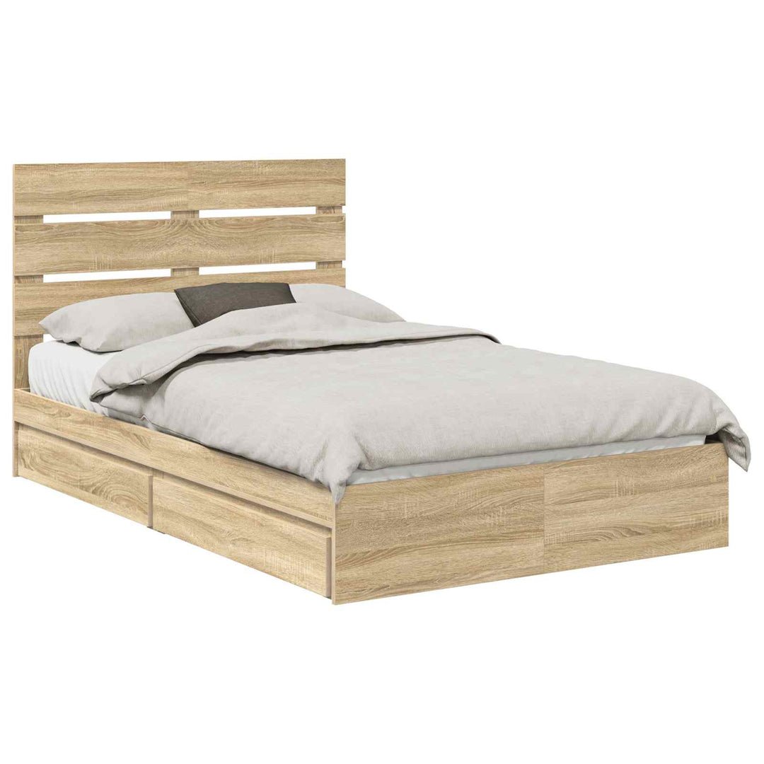 Opbevaringsseng Sonoma eg 135 x 190 cm Konstrueret træ
