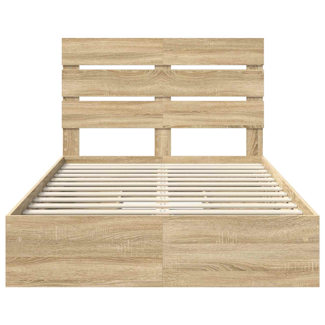 Opbevaringsseng Sonoma eg 135 x 190 cm Konstrueret træ