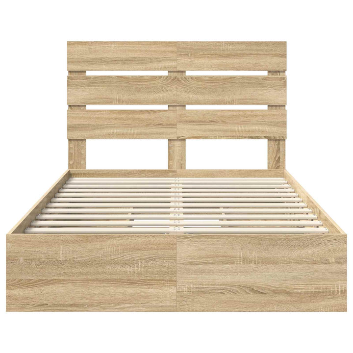 Opbevaringsseng Sonoma eg 135 x 190 cm Konstrueret træ