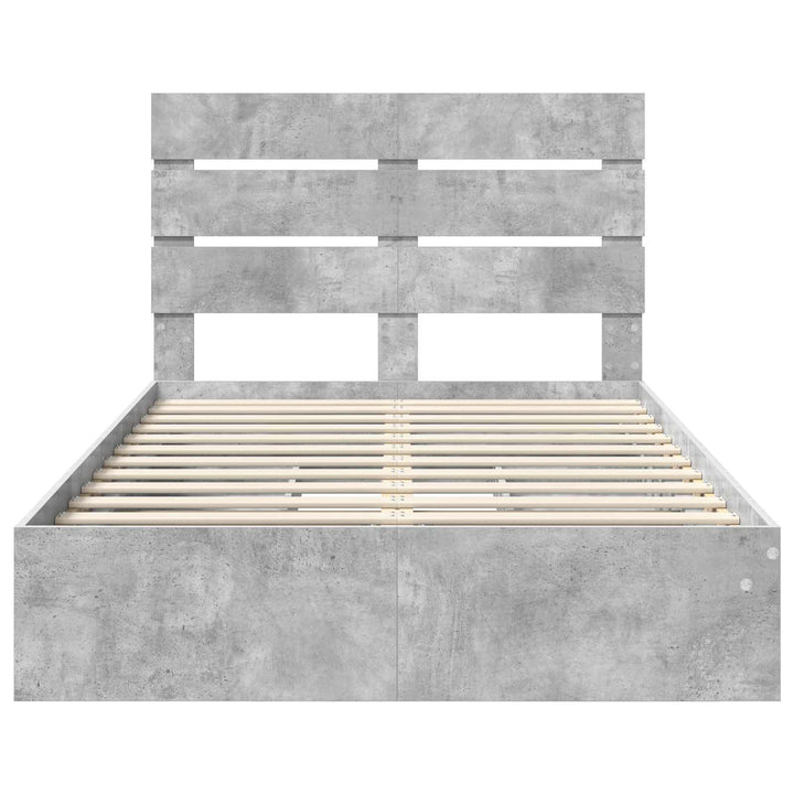 Opbevaringsseng Beton Grå 135 x 190 cm Konstrueret træ