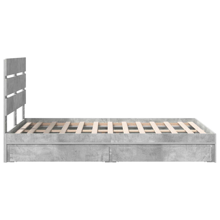 Opbevaringsseng Beton Grå 135 x 190 cm Konstrueret træ