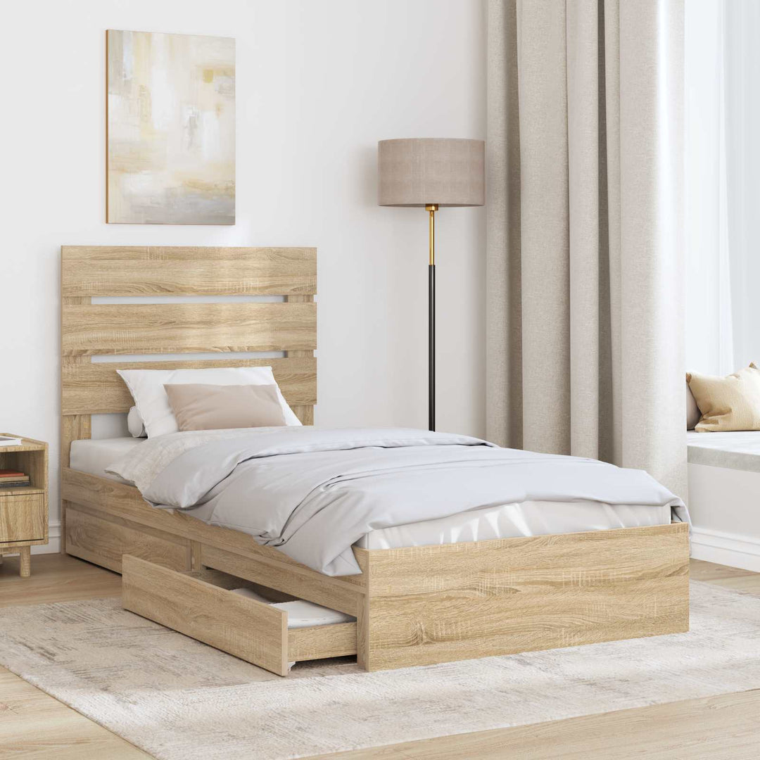 Opbevaringsseng Sonoma eg 100 x 200 cm Konstrueret træ
