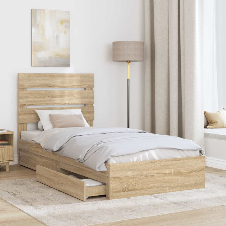 Opbevaringsseng Sonoma eg 100 x 200 cm Konstrueret træ