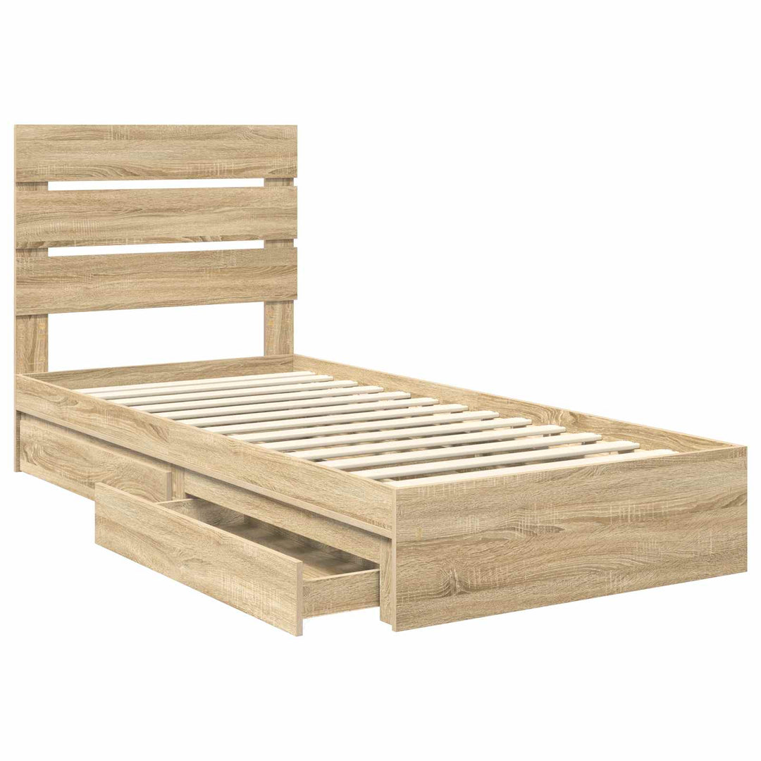 Opbevaringsseng Sonoma eg 100 x 200 cm Konstrueret træ