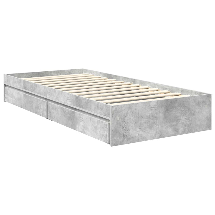 Opbevaringsseng Beton Grå 90 x 190 cm Konstrueret træ