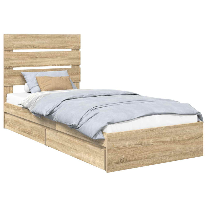 Opbevaringsseng Sonoma eg 70 x 190 cm Konstrueret træ