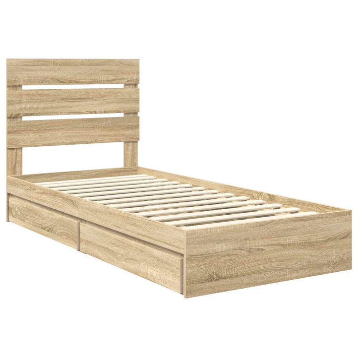 Opbevaringsseng Sonoma eg 70 x 190 cm Konstrueret træ