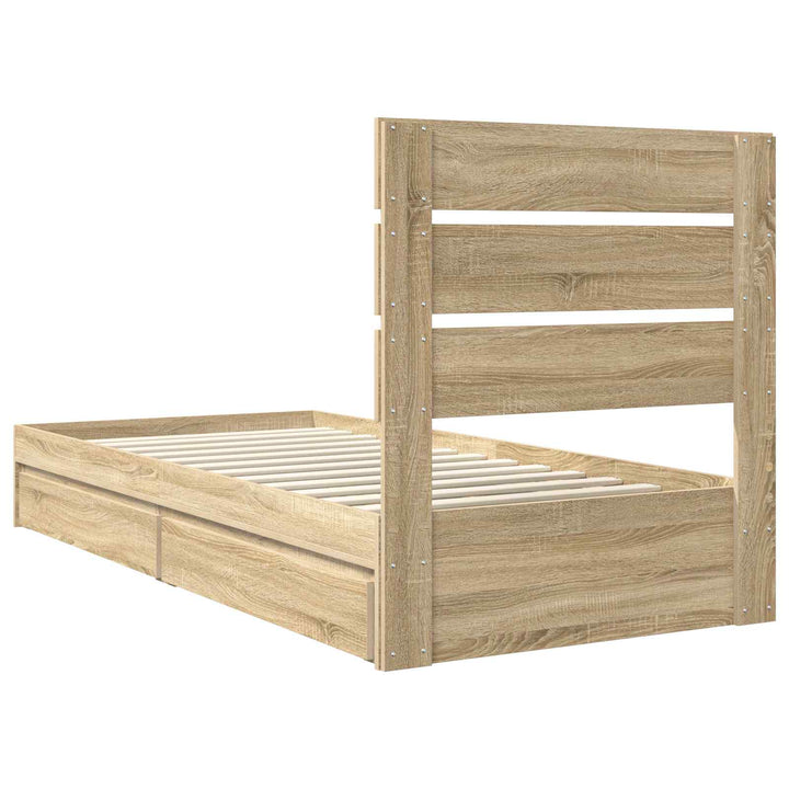Opbevaringsseng Sonoma eg 70 x 190 cm Konstrueret træ