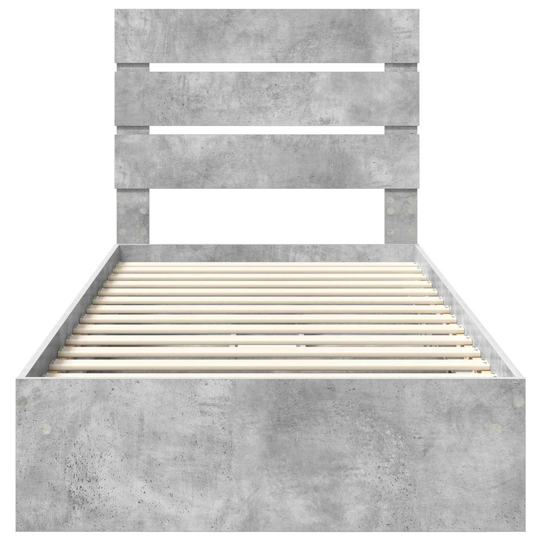 Opbevaringsseng Beton Grå 70 x 190 cm Konstrueret træ