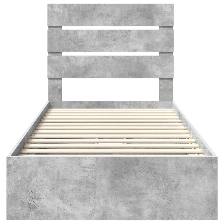 Opbevaringsseng Beton Grå 70 x 190 cm Konstrueret træ