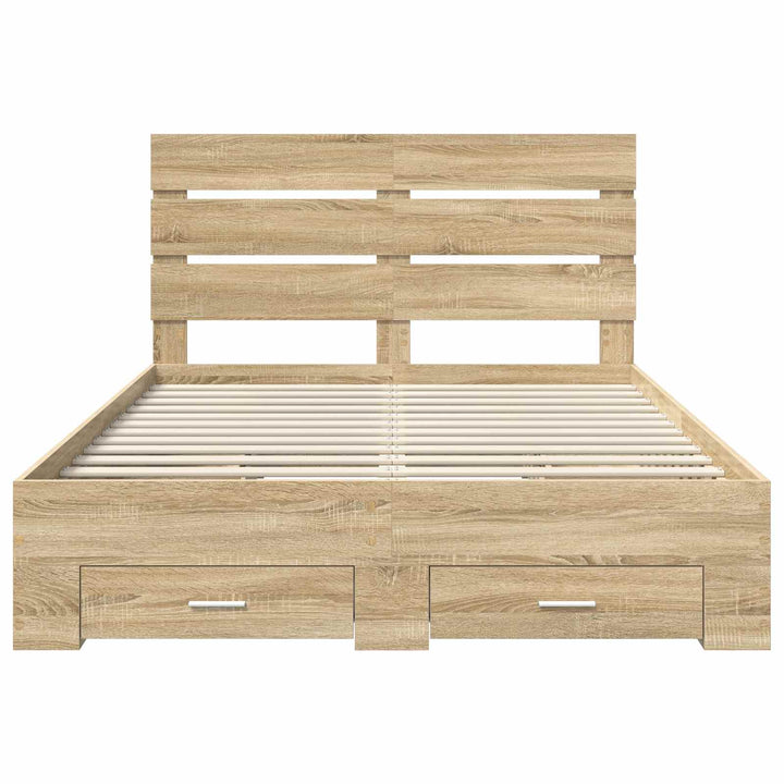 Sengestel med skuffe Sonoma eg 150 x 200 cm Konstrueret træ