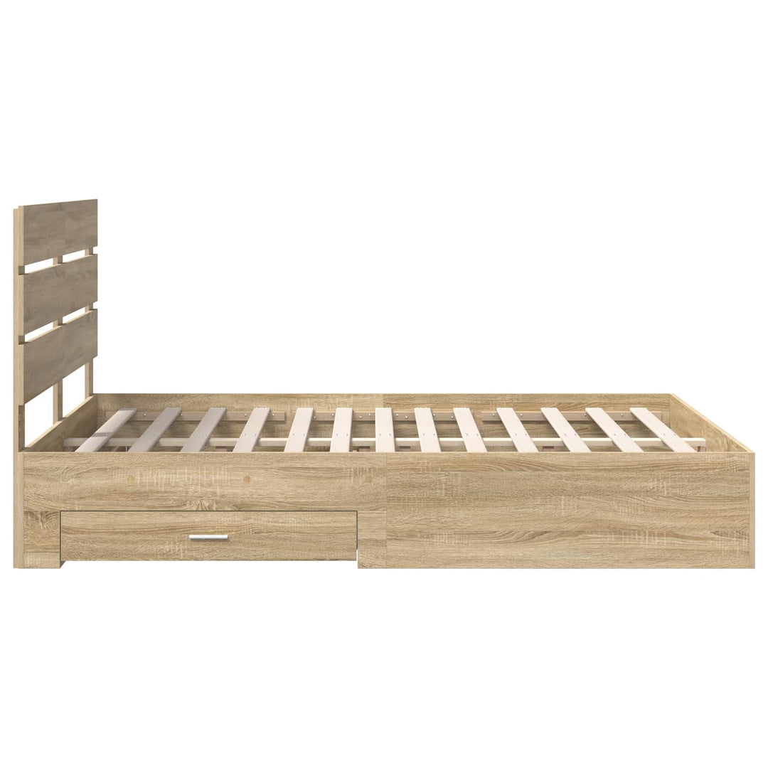 Sengestel med skuffe Sonoma eg 150 x 200 cm Konstrueret træ