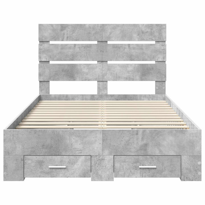 Sengestel med skuffe Beton Grå 120 x 200 cm Konstrueret træ