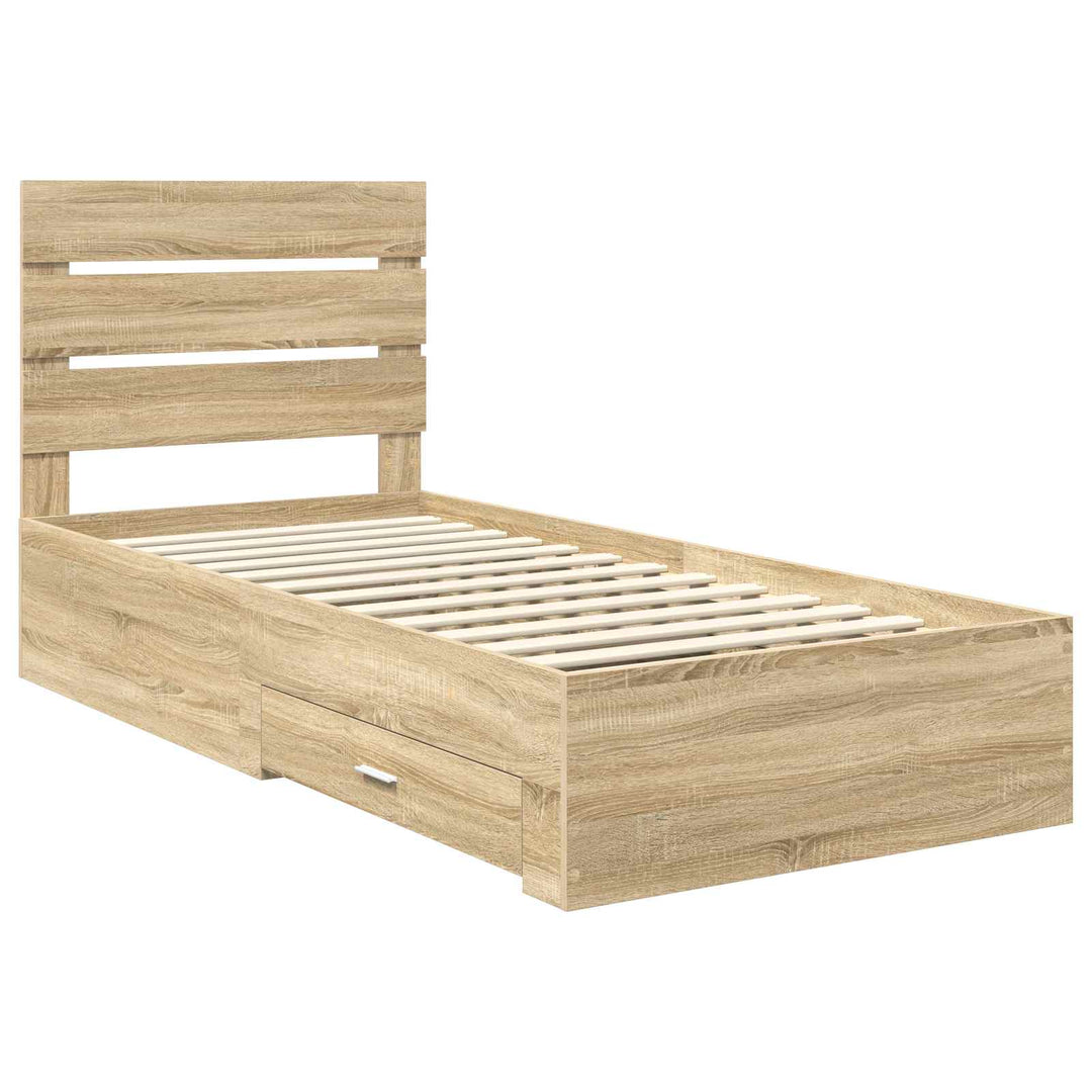 Sengestel med skuffe Sonoma eg 100 x 200 cm Konstrueret træ