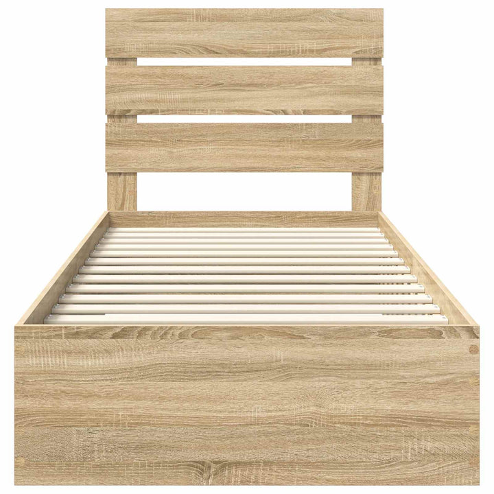 Sengestel med skuffe Sonoma eg 100 x 200 cm Konstrueret træ