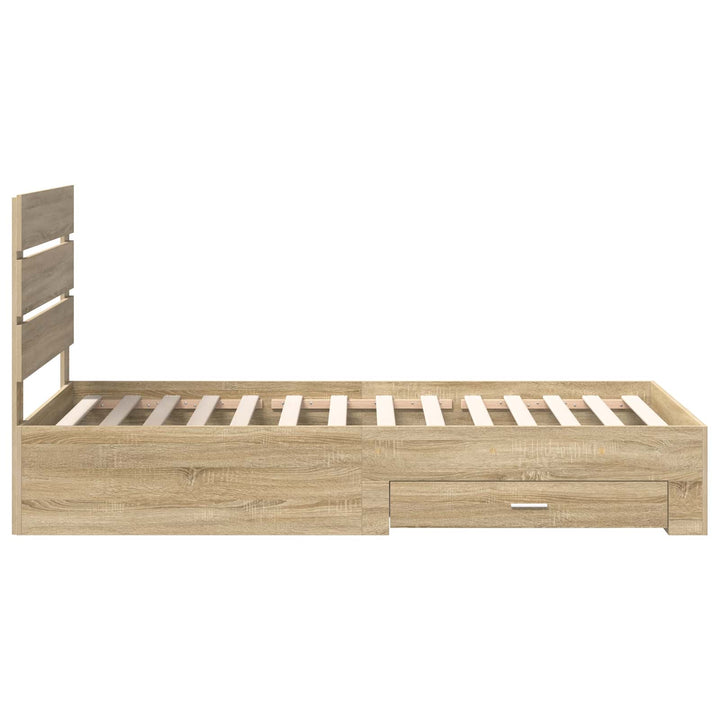Sengestel med skuffe Sonoma eg 100 x 200 cm Konstrueret træ