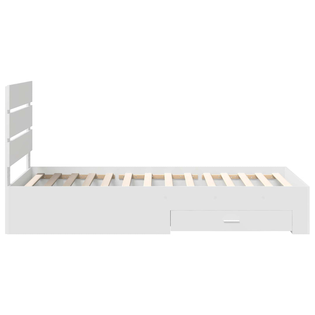 Sengestel med skuffe Hvid 90 x 190 cm Konstrueret træ