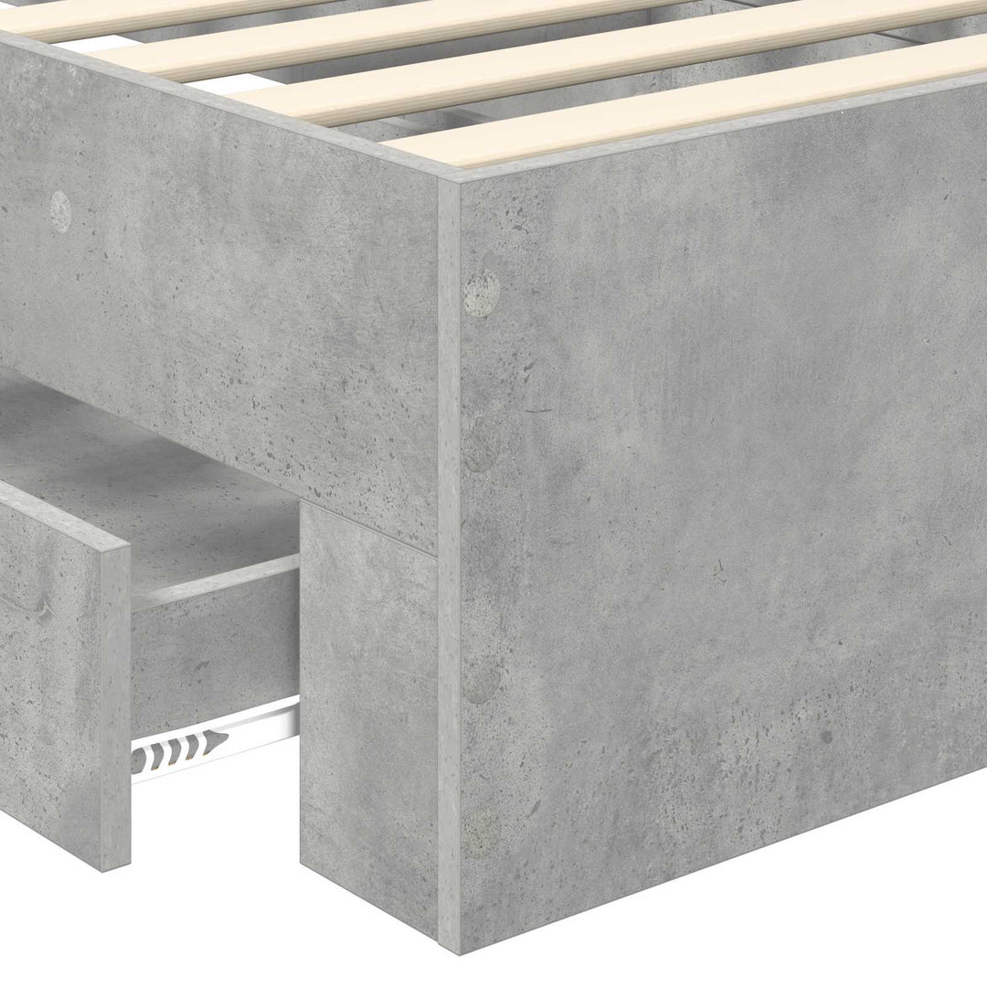 Sengestel med skuffe Beton Grå 90 x 190 cm Konstrueret træ