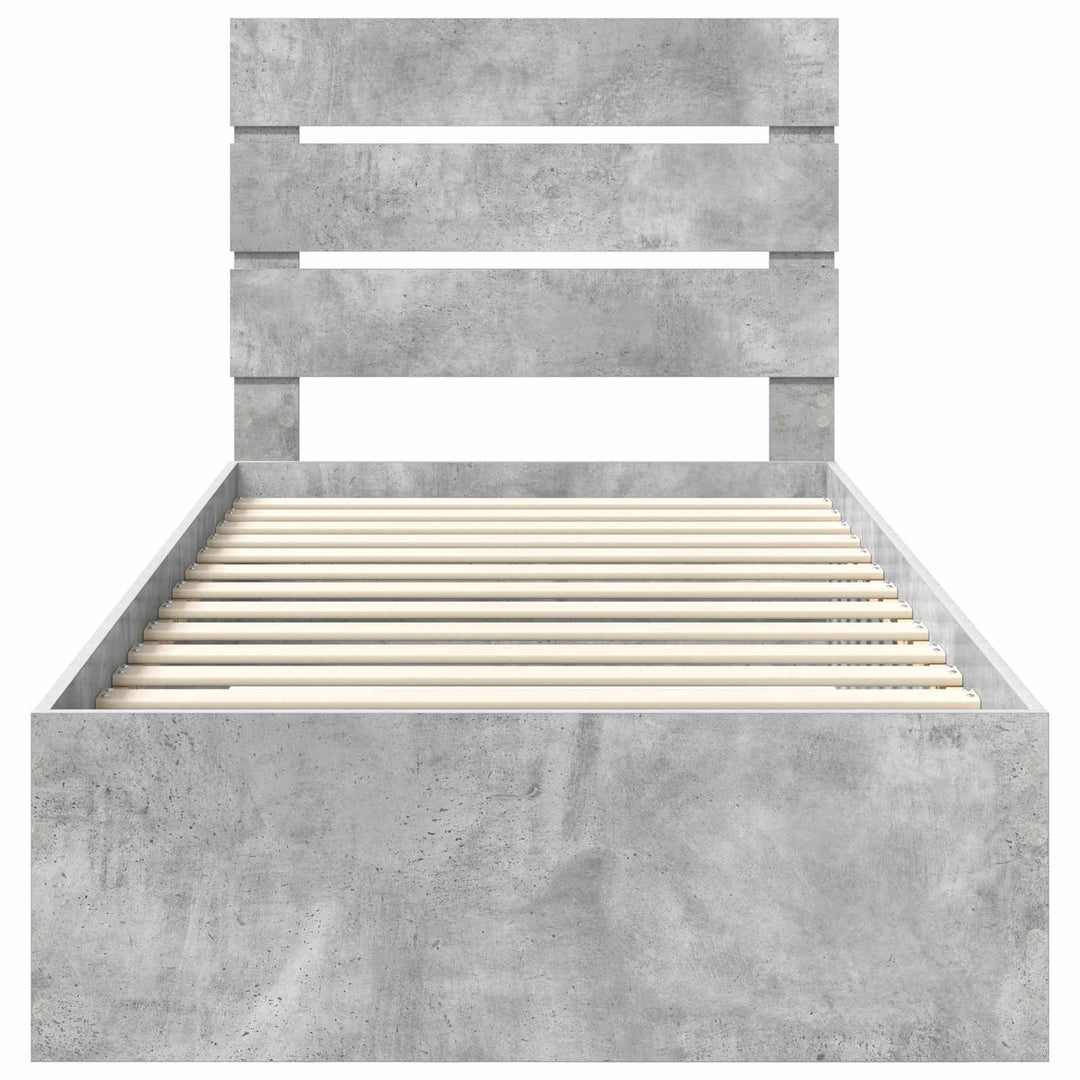 Sengestel med skuffe Beton Grå 90 x 190 cm Konstrueret træ
