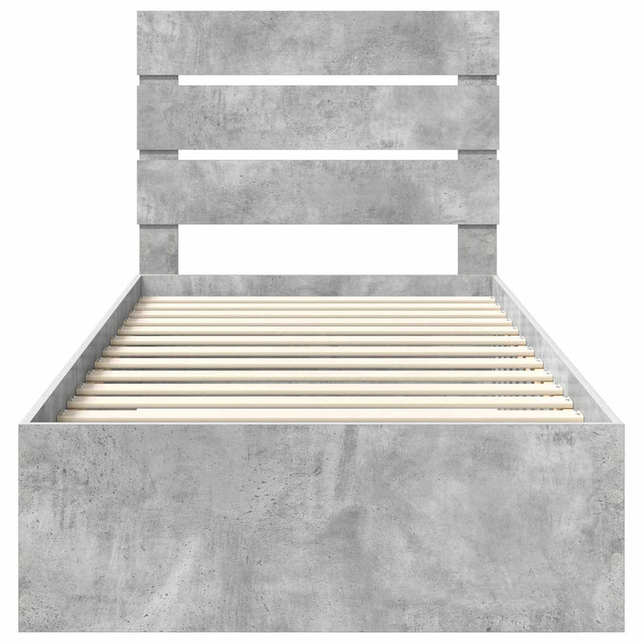 Sengestel med skuffe Beton Grå 90 x 190 cm Konstrueret træ