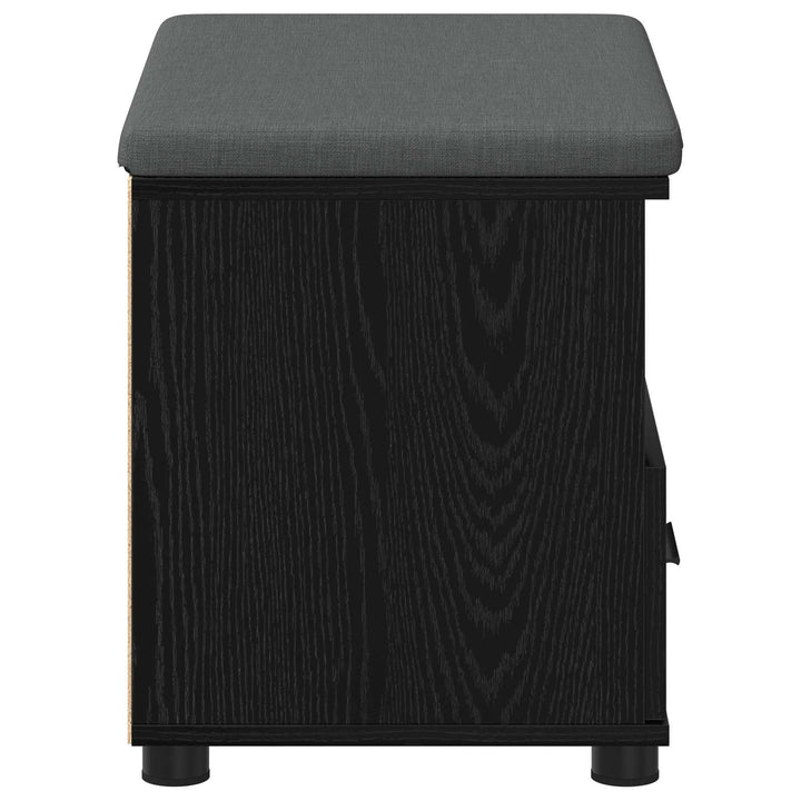 Hallbænk med pude Sort Eg 60 x 38 x 46 cm Kunstigt træ og stof
