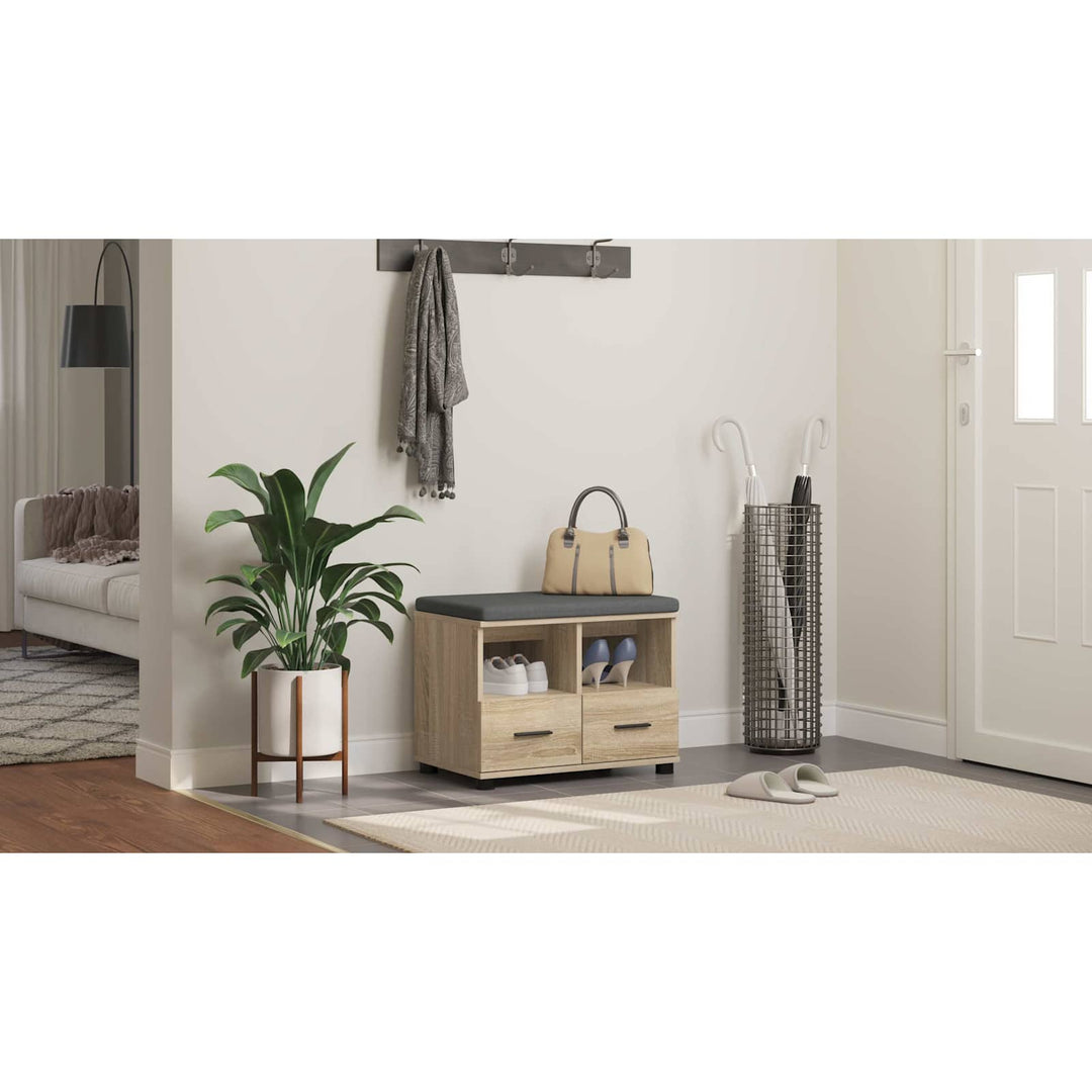 Hallbænk Sonoma eg 60 x 38 x 46 cm Kunstigt træ og stof