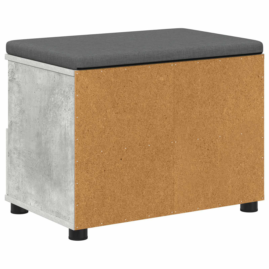 Hallbænk med pude BetonGrå 60 x 38 x 46 cm Kunstigt træ og stof