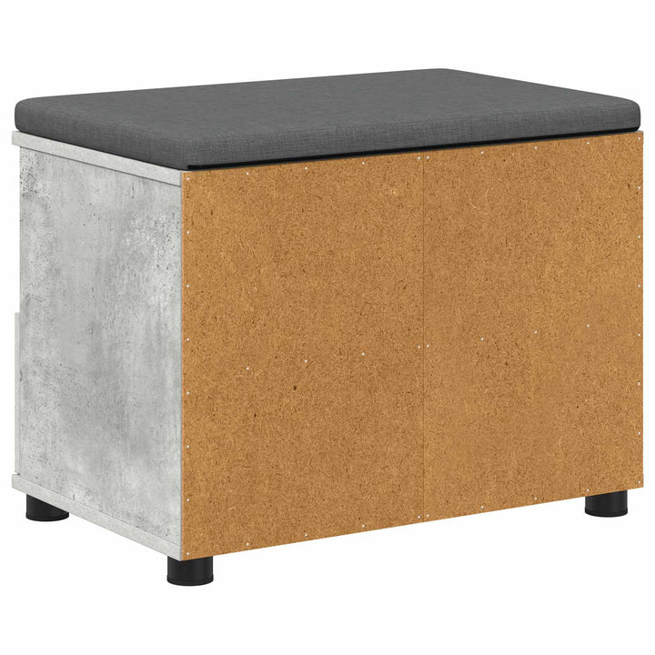 Hallbænk med pude BetonGrå 60 x 38 x 46 cm Kunstigt træ og stof