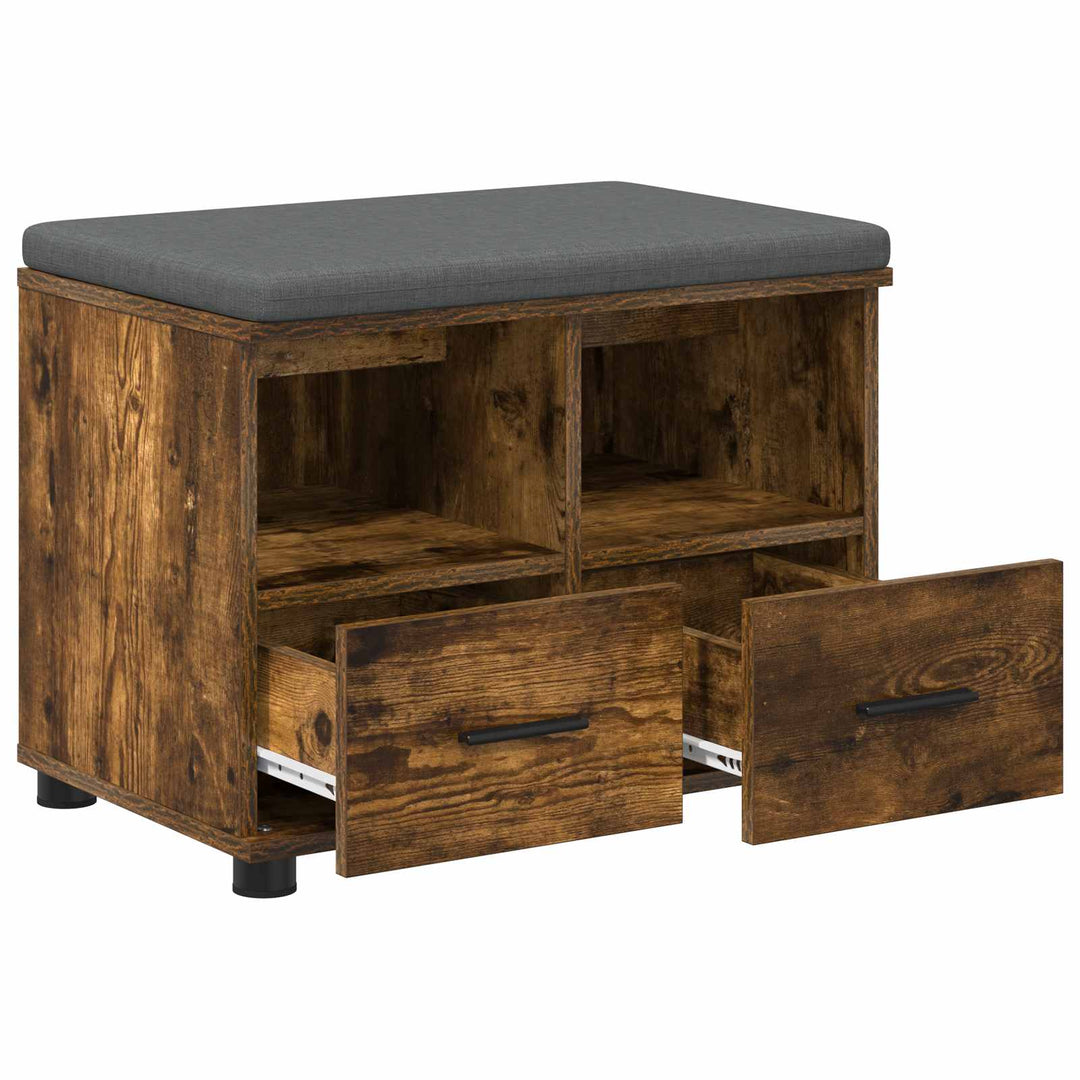 Hallbænk Røget Eg 60 x 38 x 46 cm Kunstigt træ og stof