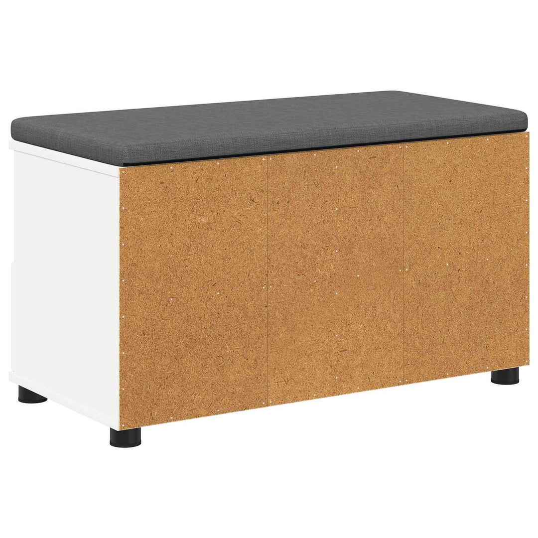 Hallbænk med pude Hvid 80 x 38 x 46 cm Kunstigt træ og stof