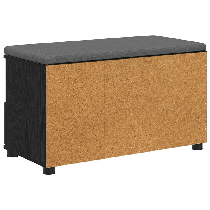 Hallbænk Sort Eg 80 x 38 x 46 cm Kunstigt træ og stof