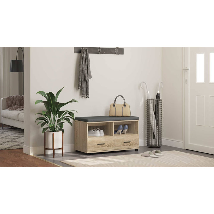 Hallbænk Sonoma eg 80 x 38 x 46 cm Kunstigt træ og stof