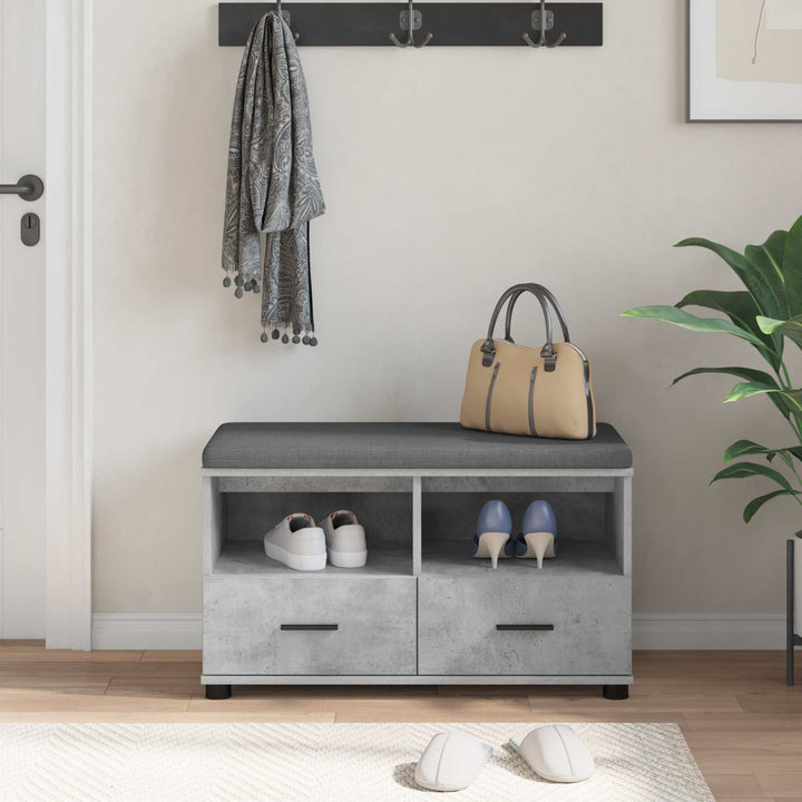 Hallbænk BetonGrå 80 x 38 x 46 cm Kunstigt træ og stof