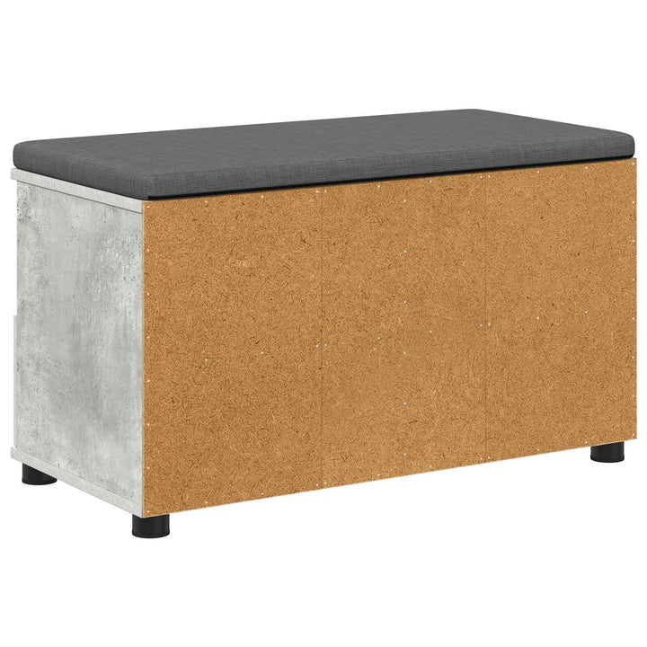 Hallbænk med pude BetonGrå 80 x 38 x 46 cm Kunstigt træ og stof