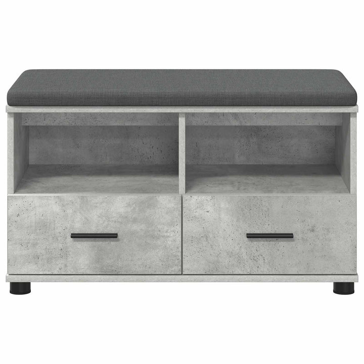 Hallbænk med pude BetonGrå 80 x 38 x 46 cm Kunstigt træ og stof