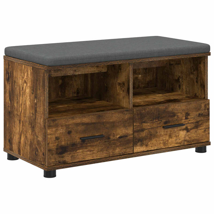 Hallbænk Røget Eg 80 x 38 x 46 cm Kunstigt træ og stof