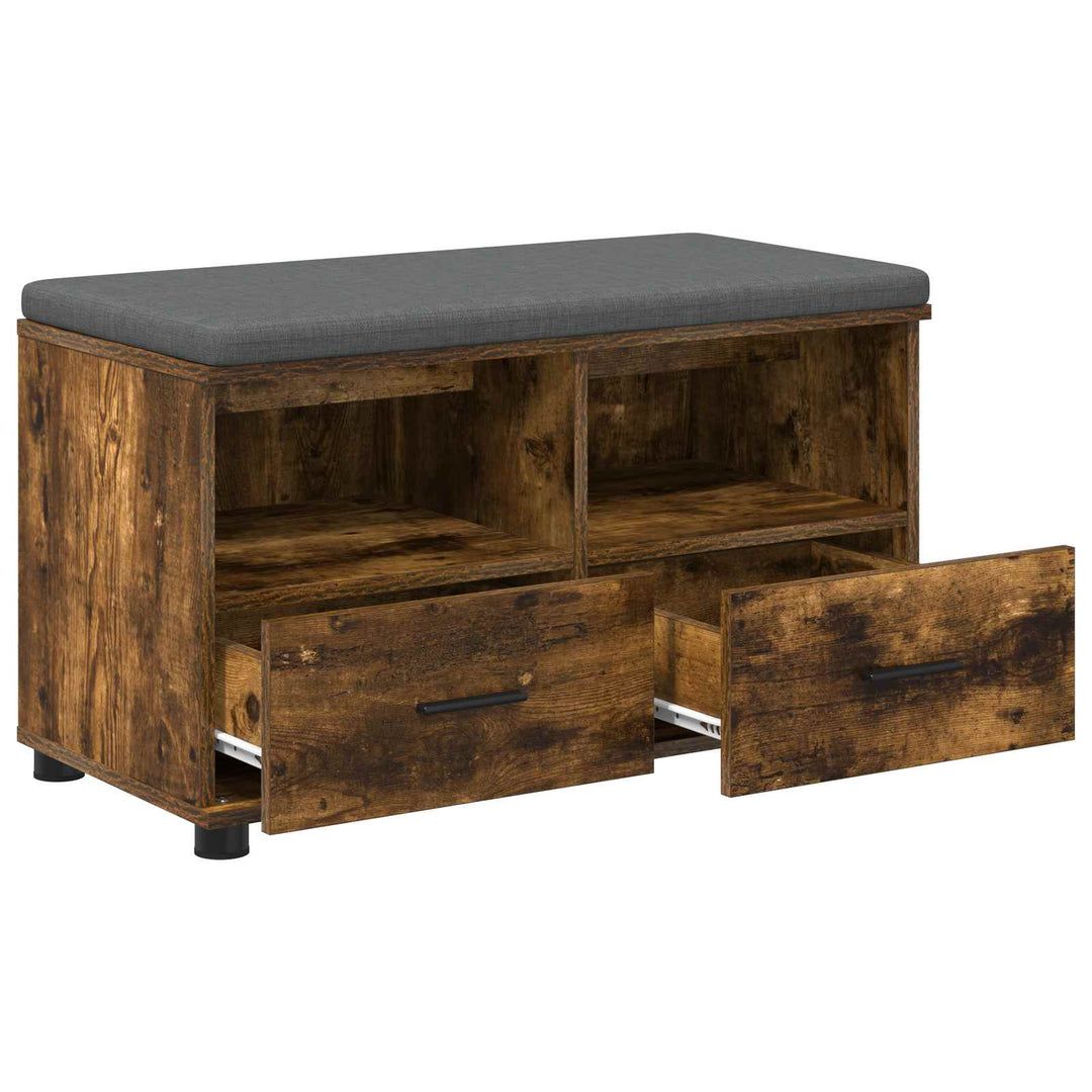 Hallbænk Røget Eg 80 x 38 x 46 cm Kunstigt træ og stof