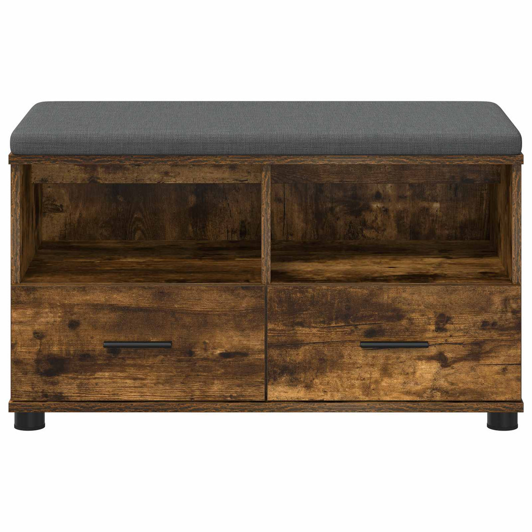 Hallbænk Røget Eg 80 x 38 x 46 cm Kunstigt træ og stof