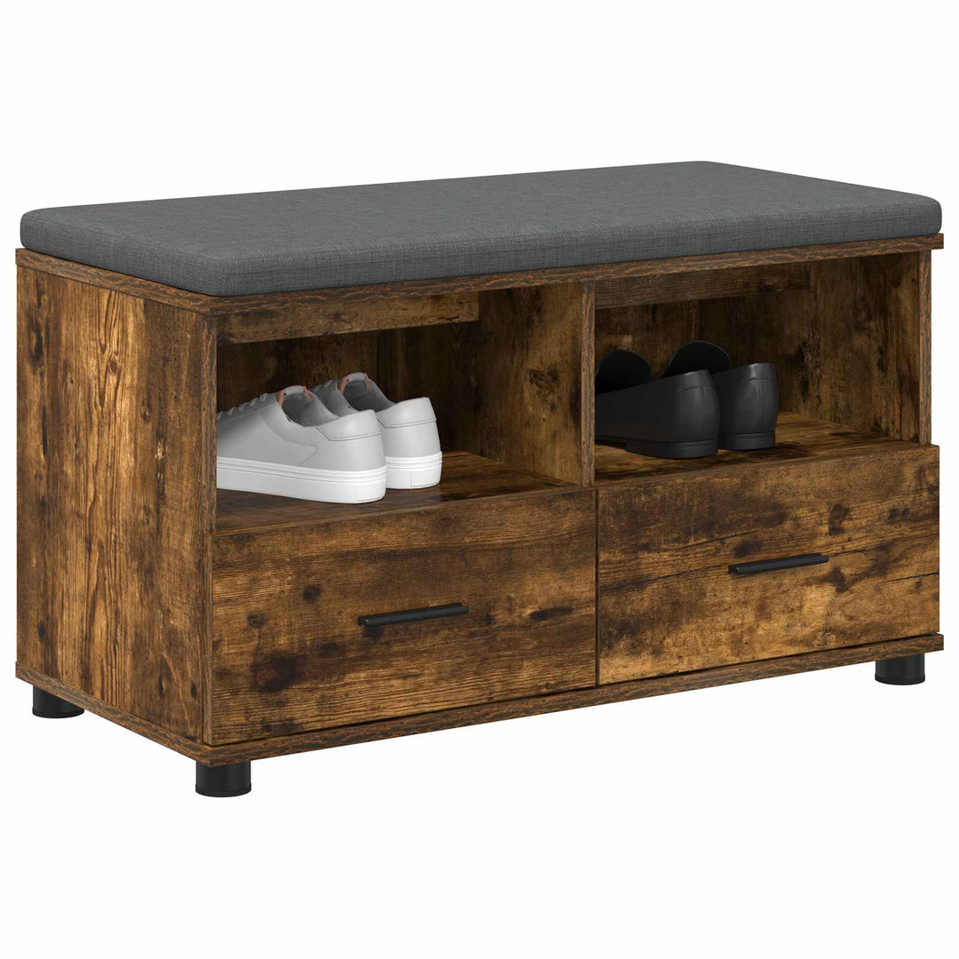 Hallbænk Røget Eg 80 x 38 x 46 cm Kunstigt træ og stof