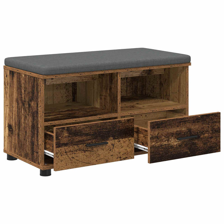 Hallbænk Gammelt træ 80 x 38 x 46 cm Kunstigt træ og stof