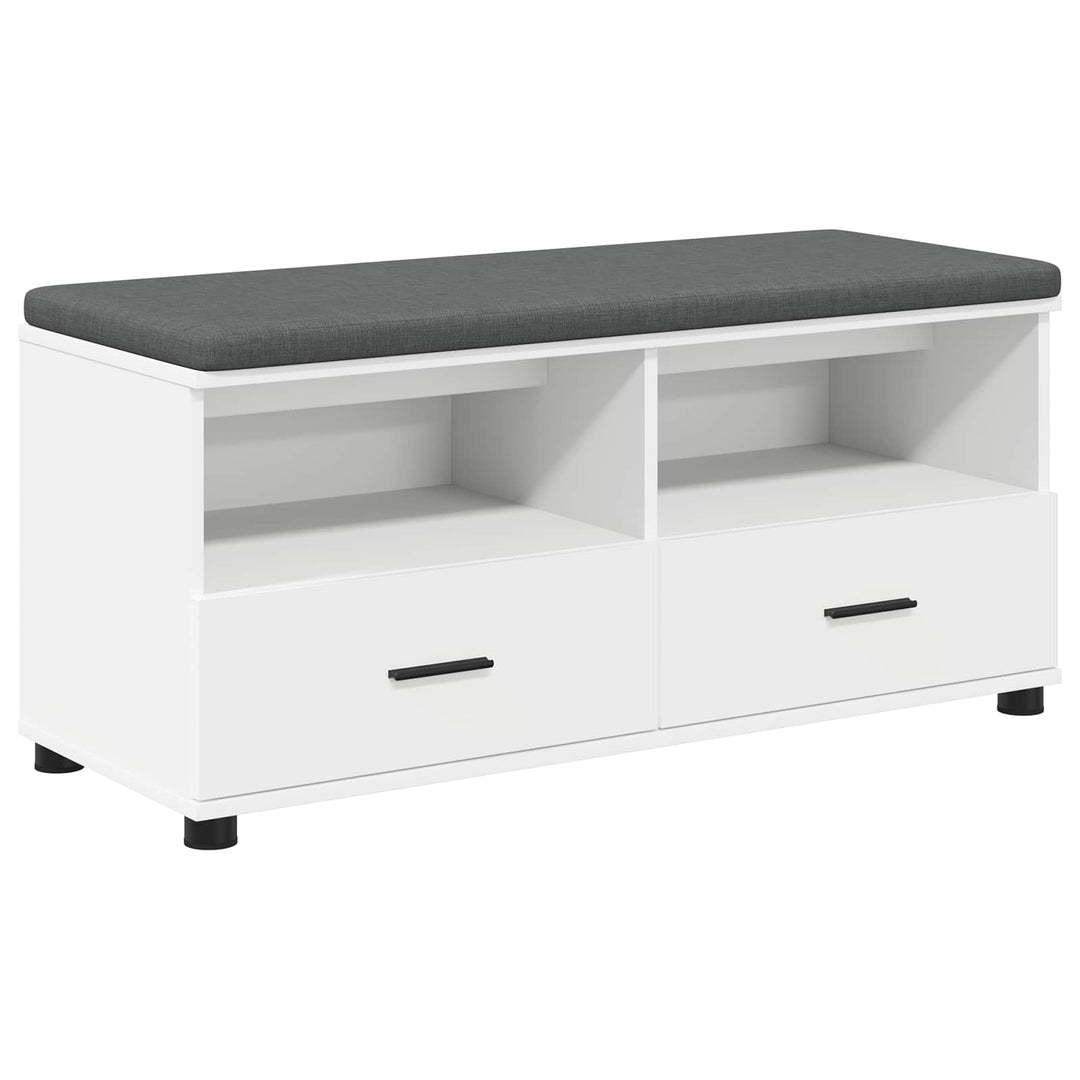 Hallbænk med pude Hvid 100 x 38 x 46 cm Kunstigt træ og stof