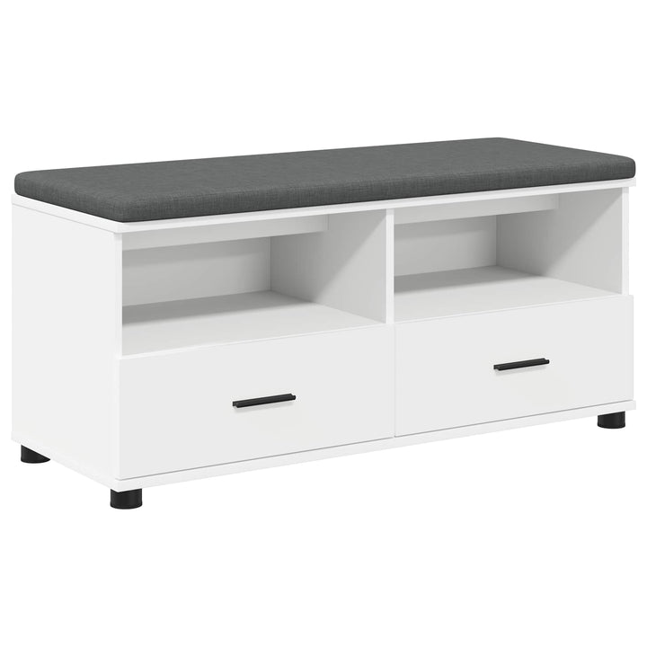 Hallbænk med pude Hvid 100 x 38 x 46 cm Kunstigt træ og stof